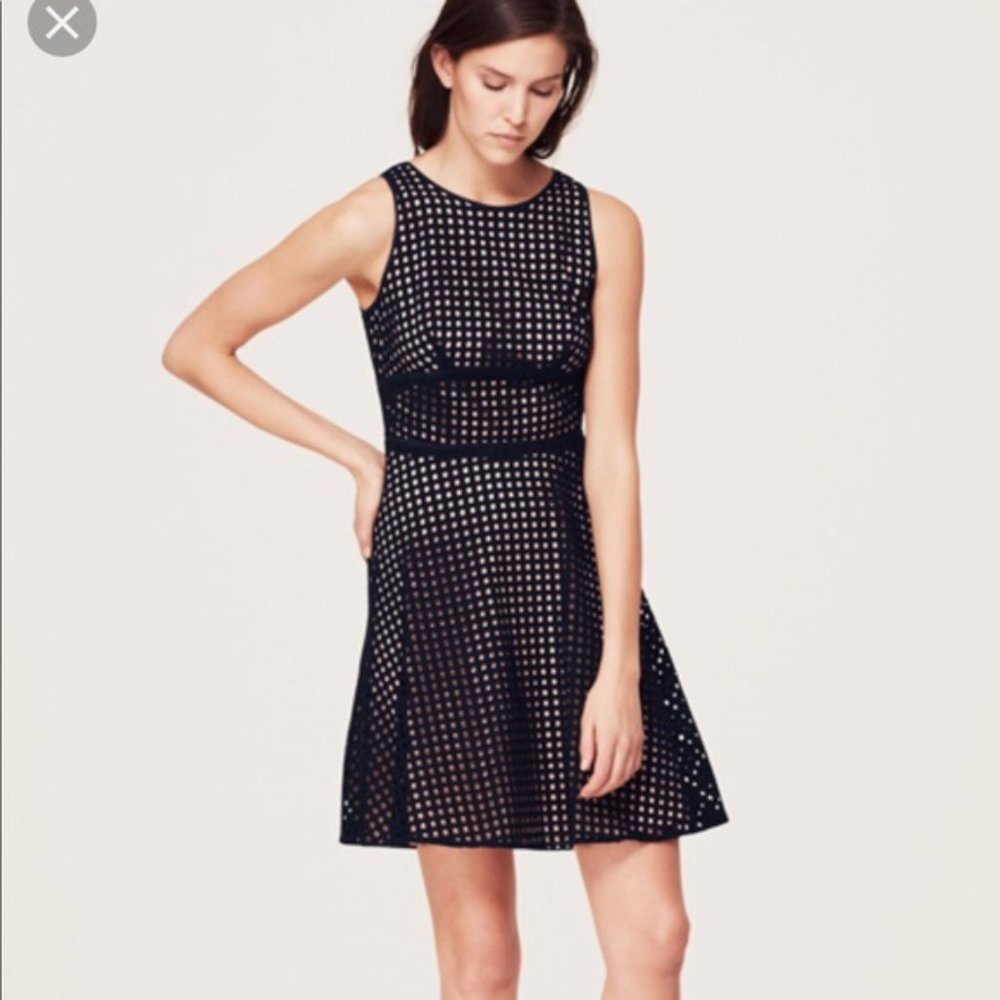 Tall Navy Eyelet Dress